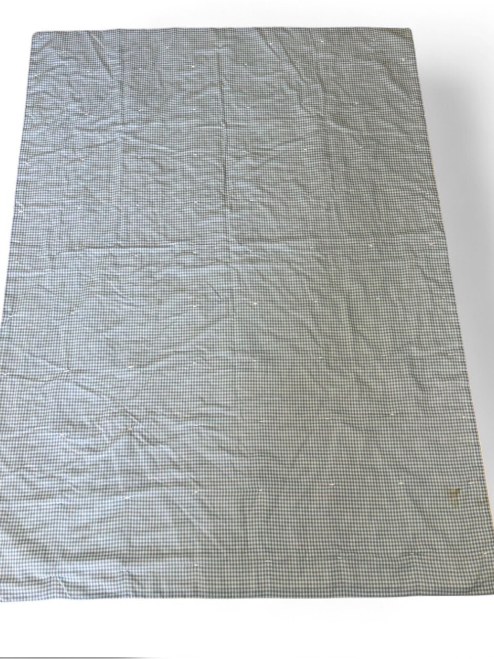 VTG Pastel Gingham Crib Quilt Puff Blanket Animals Lion Bunny Monkey 43x60‎ - Picture 3 of 4